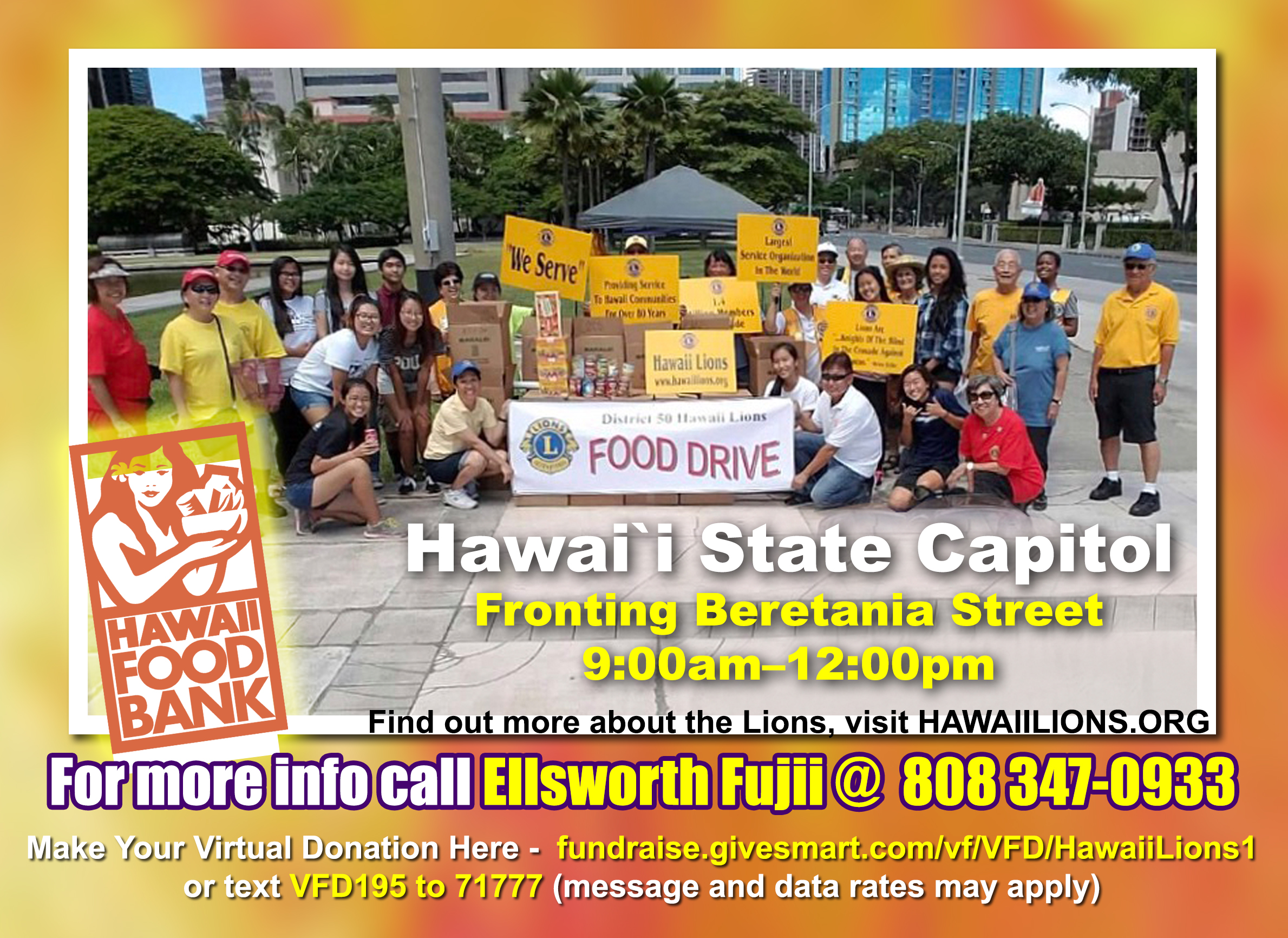 Hawaii Lions Food Drive Poster