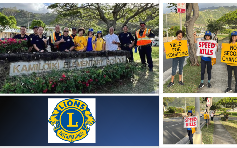 Hawaii Kai Lions for Traffic Awareness at Kamiloiki