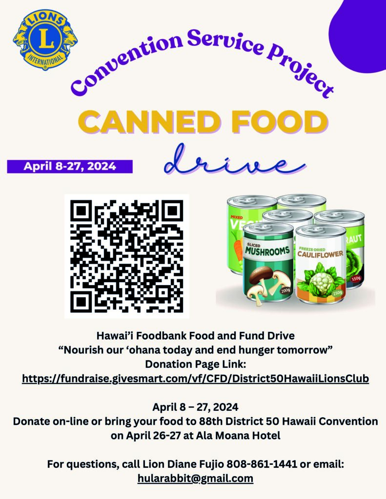 Hawaii Lions Canned Food Drive